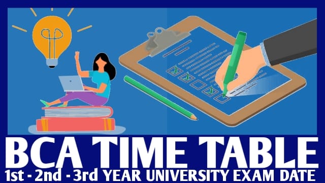 BCA time table 2022 1st 2nd 3rd year University Exam dates
