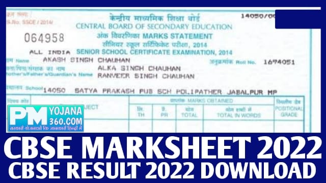 CBSE Marksheet 2022 Score Subject Wise Class 10th & 12th